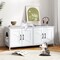 MDF Engineered Board Cat Litter Box Enclosure with Barn Door and Multi-Functional Design